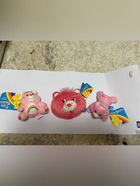 Care Bears Pink Plush Trio - Light Pink and Bright Pink